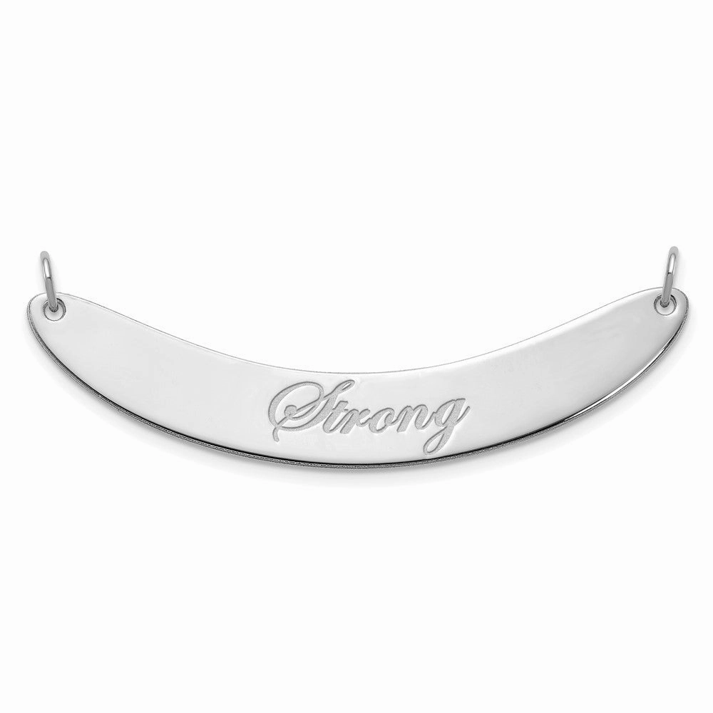 SS/Rhod-plated Medium EDWARDIAN SCRIPT Curved Bar Necklace