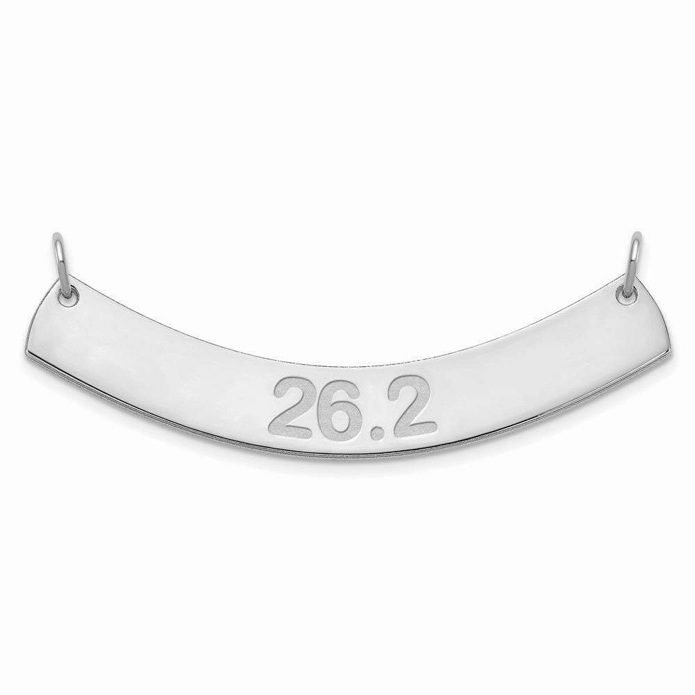 SS/Rhodium-plated Medium ARIAL ROUNDED Curved Bar Necklace