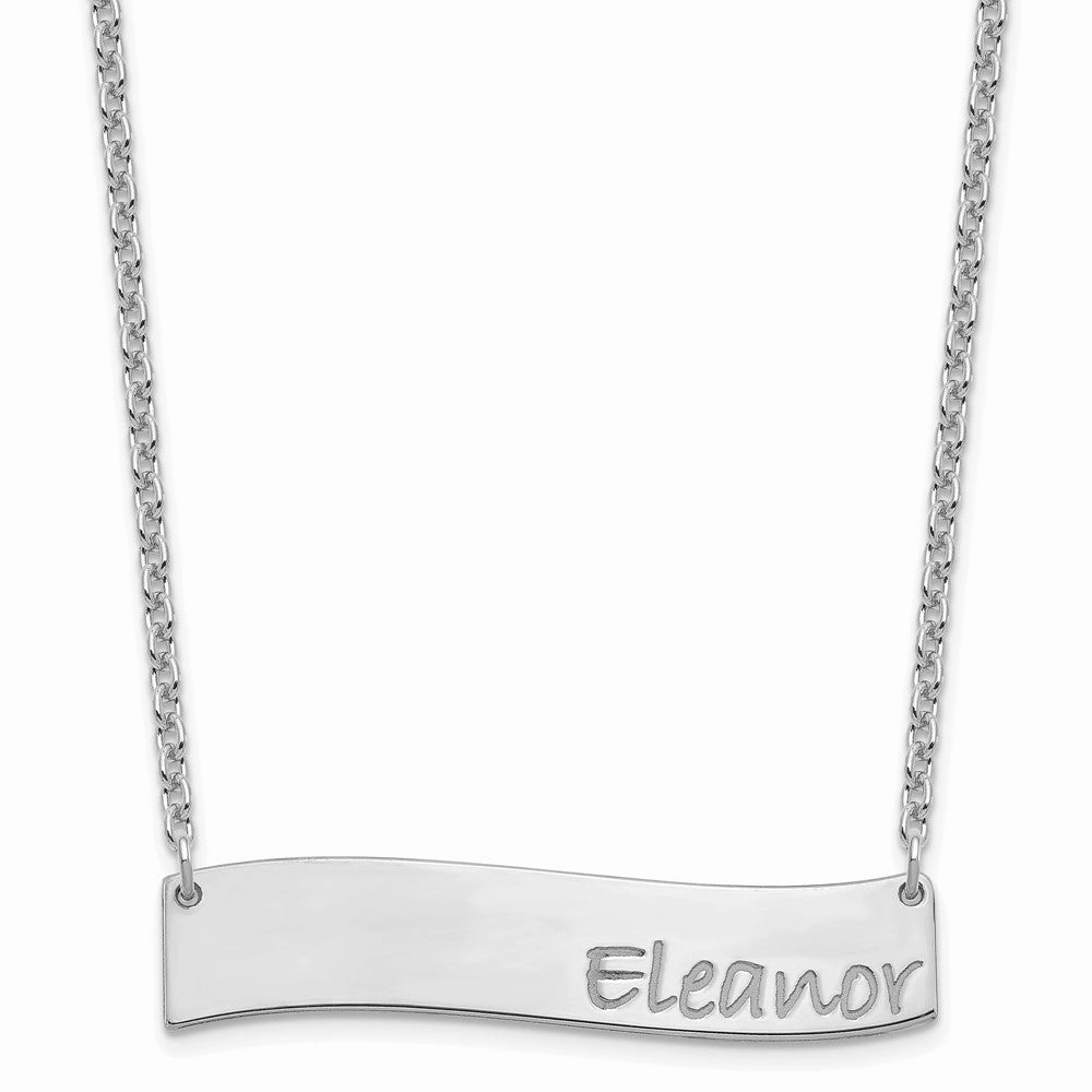 SS/Rhodium-plated Medium BRADLEY HAND Curved Bar Necklace