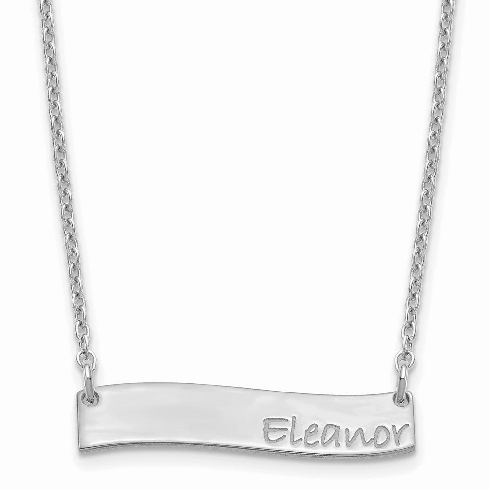 SS/Rhodium-plated Small BRADLEY HAND Curved Bar Necklace