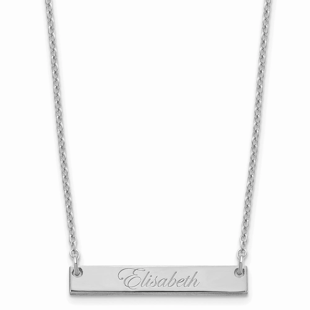 SS/Rhodium-plated Small EDWARDIAN SCRIPT Bar Necklace