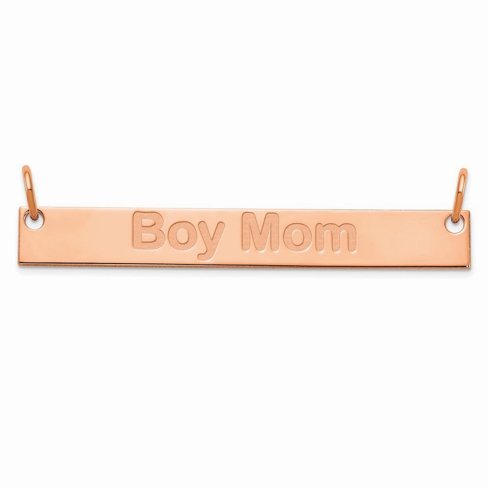 SS/Rose-plated Large Capitalized ARIAL ROUNDED Bar Necklace