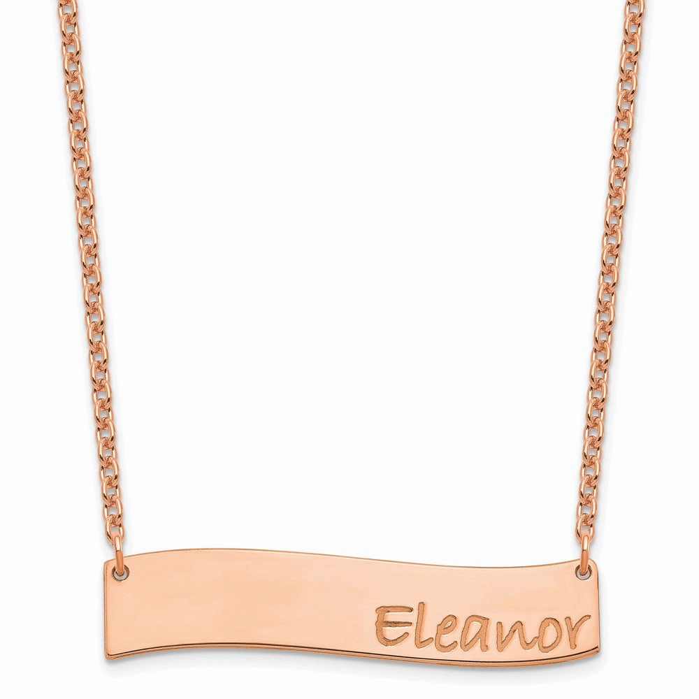 SS/Rose-plated Medium BRADLEY HAND Curved Bar Necklace