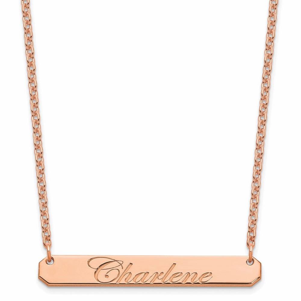 SS/Rose-plated Medium EDWAEDIAN SCRIPT Bar Necklace