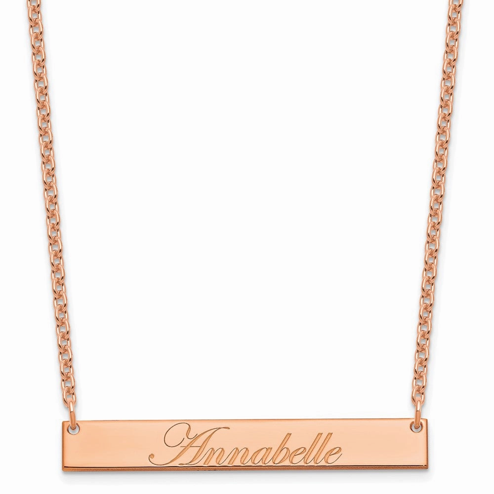 SS/Rose-plated Medium EDWAEDIAN SCRIPT Bar Necklace