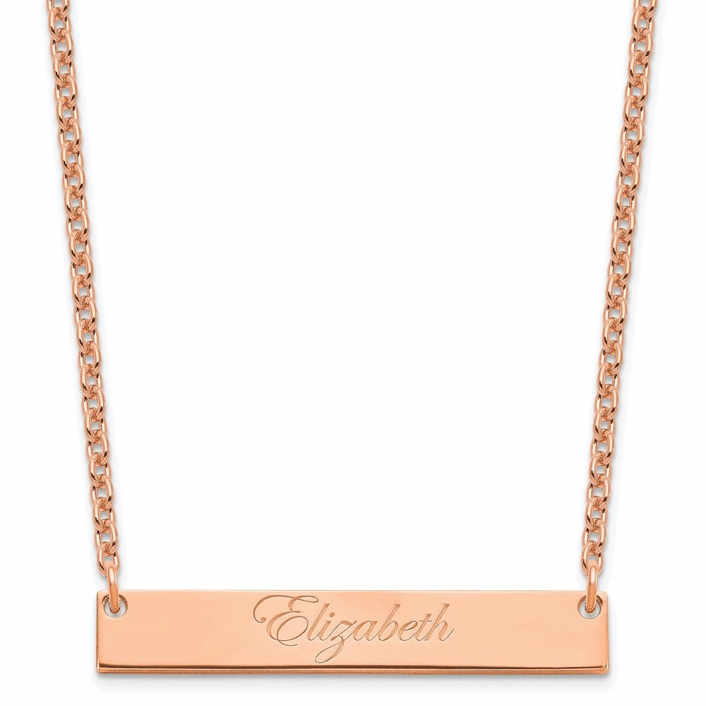 SS/Rose-plated Medium EDWAEDIAN SCRIPT Bar Necklace