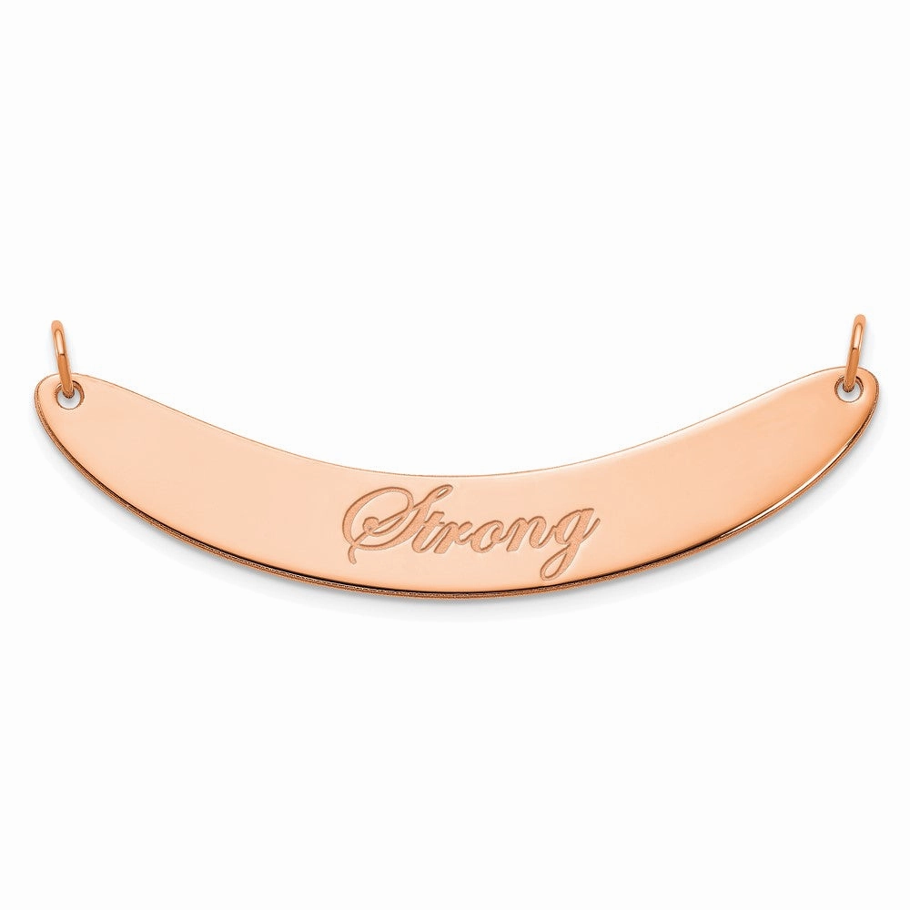SS/Rose-plated Medium EDWARDIAN SCRIPT Curved Bar Necklace