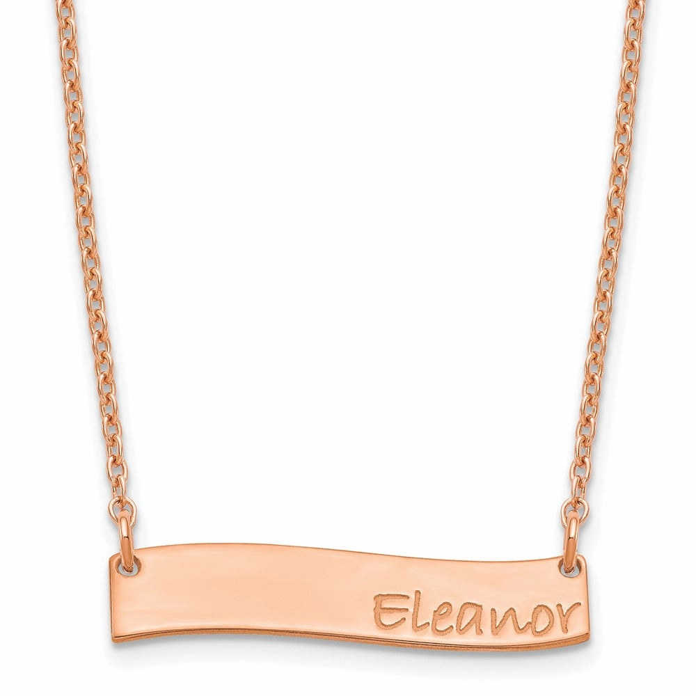 SS/Rose-plated Small BRADLEY HAND Curved Bar Necklace