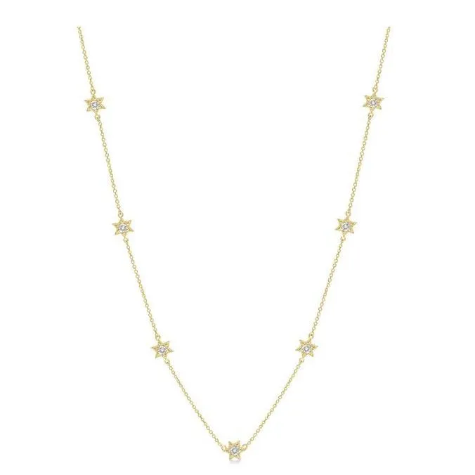 Star Diamond Station Necklace