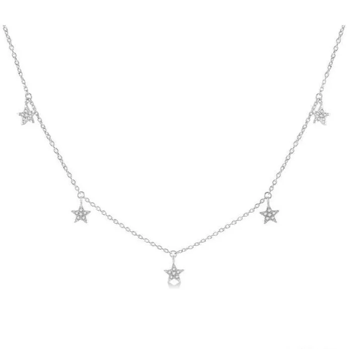 Star Diamond Station Necklace