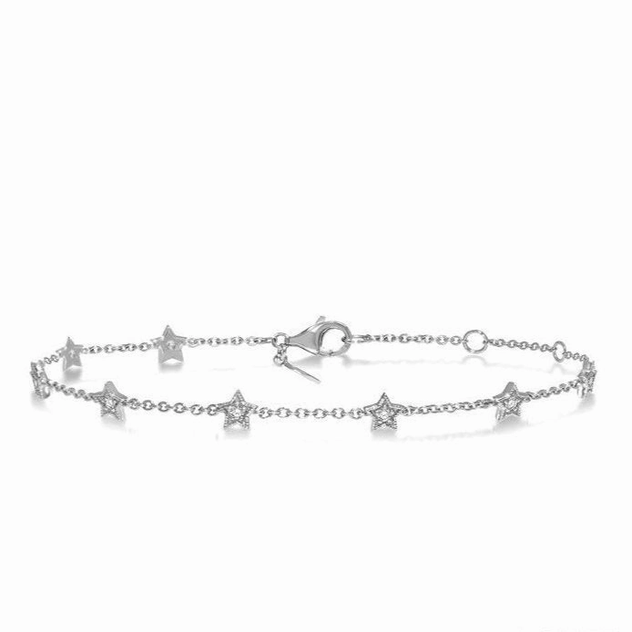Star Diamond Station Chain Bracelet