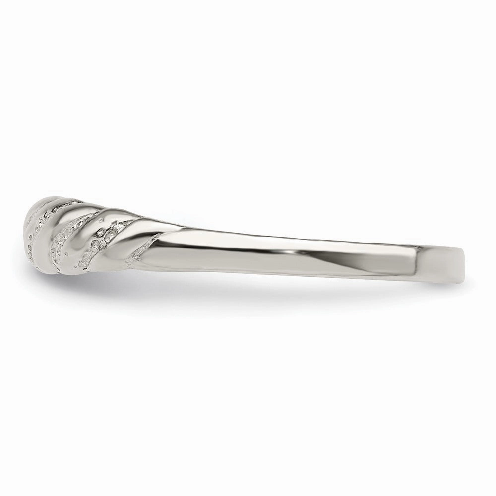 Sterling Silver Diamond-cut Twisted Ring