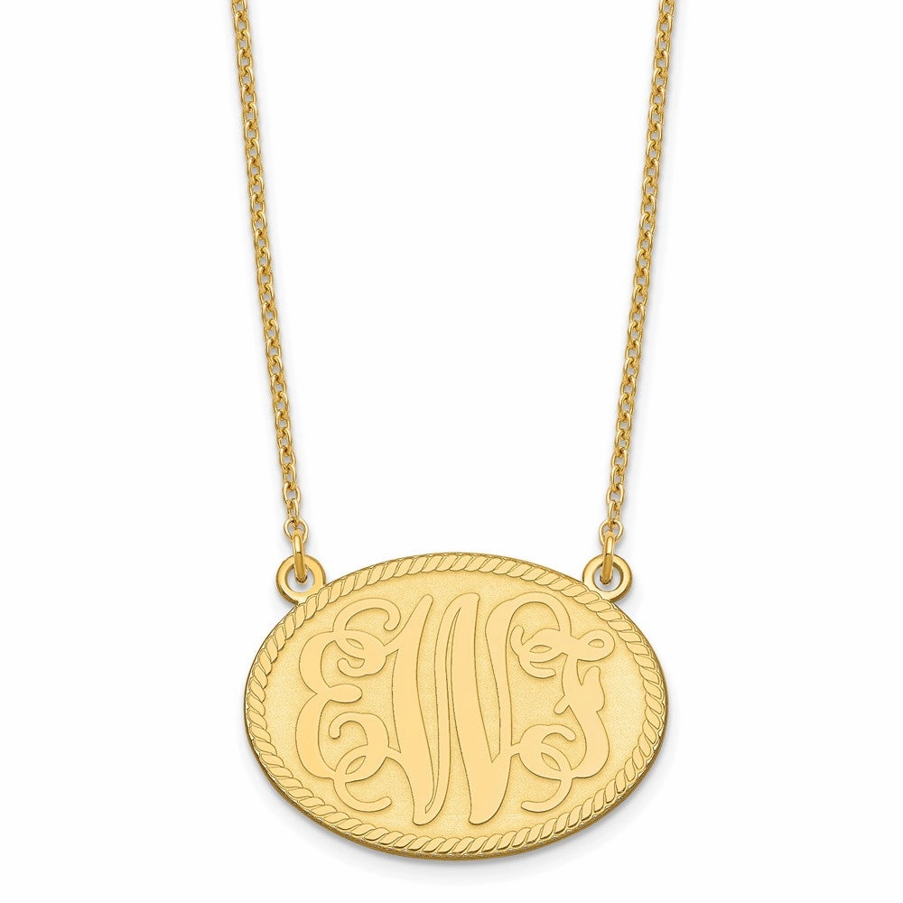 Sterling Silver/Gold-plated Brushed Monogram Necklace