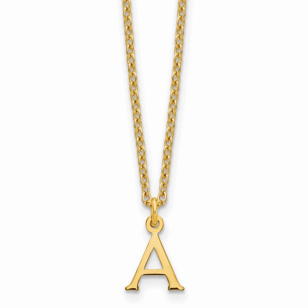 Sterling Silver Gold-plated Cutout Letter A Initial Necklace