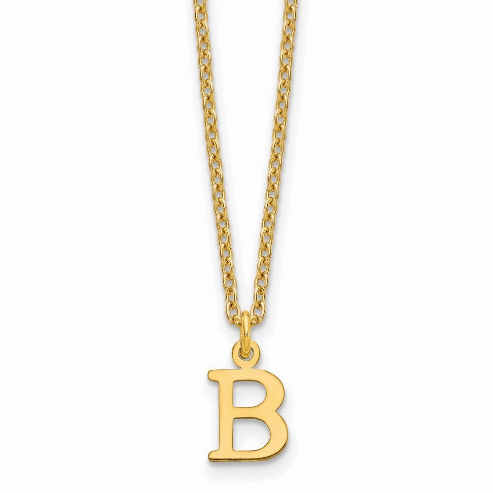 Sterling Silver Gold-plated Cutout Letter B Initial Necklace