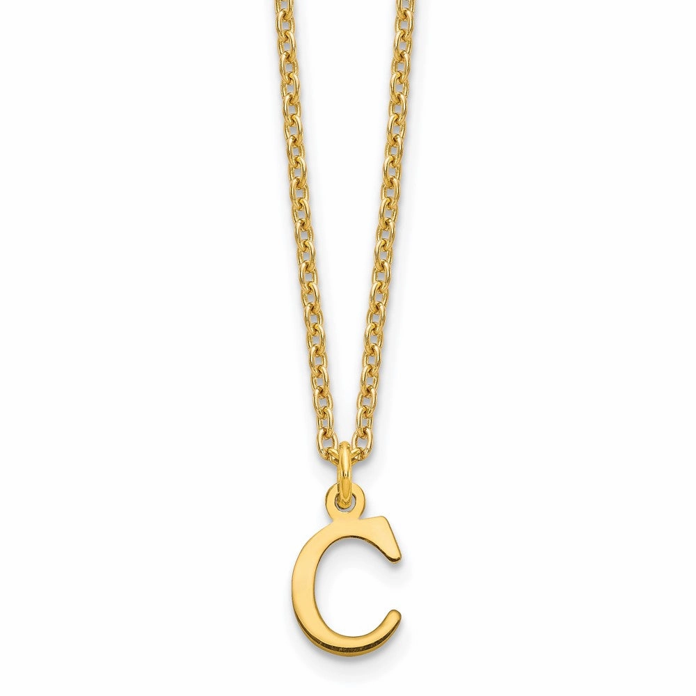 Sterling Silver Gold-plated Cutout Letter C Initial Necklace