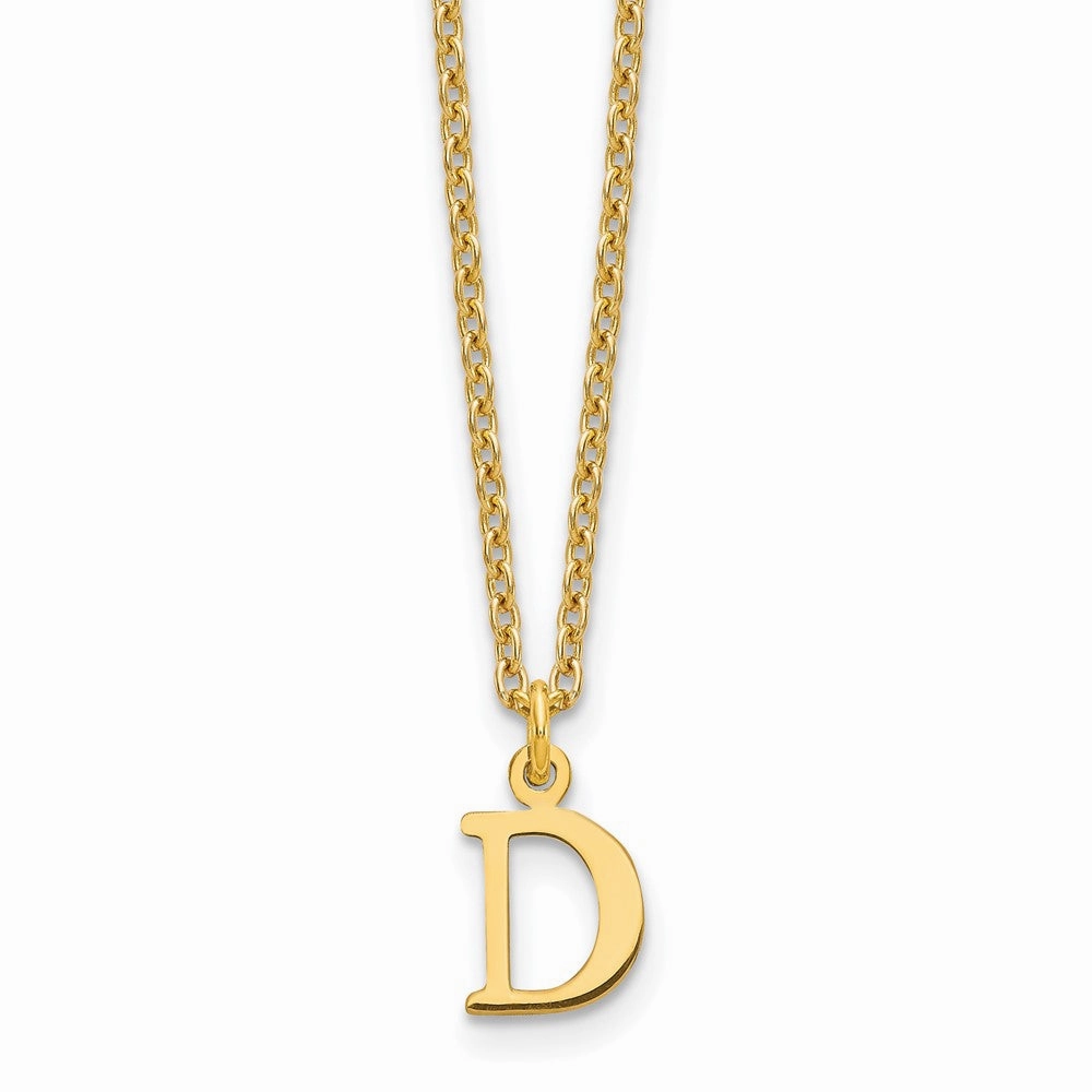 Sterling Silver Gold-plated Cutout Letter D Initial Necklace