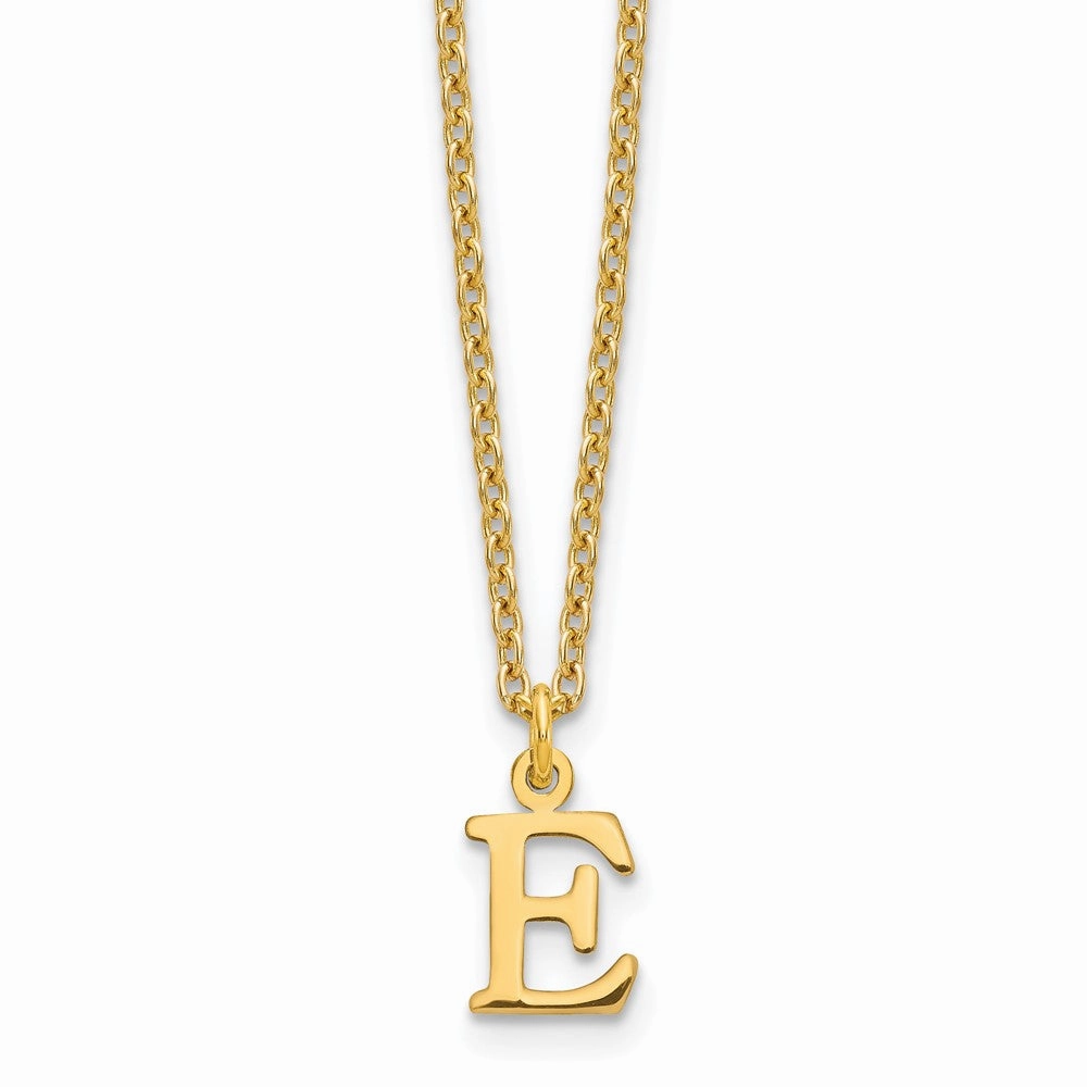 Sterling Silver Gold-plated Cutout Letter E Initial Necklace