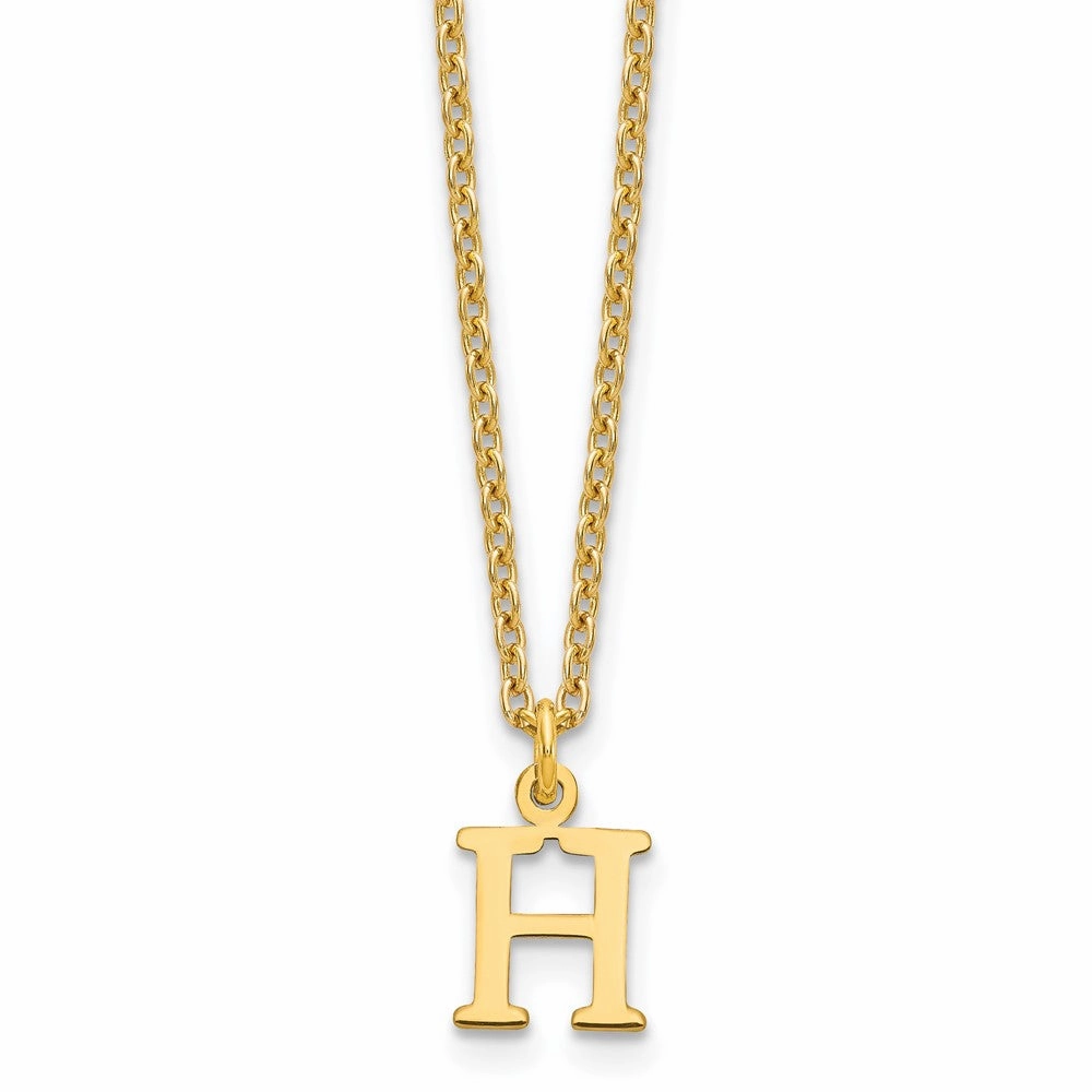 Sterling Silver Gold-plated Cutout Letter H Initial Necklace