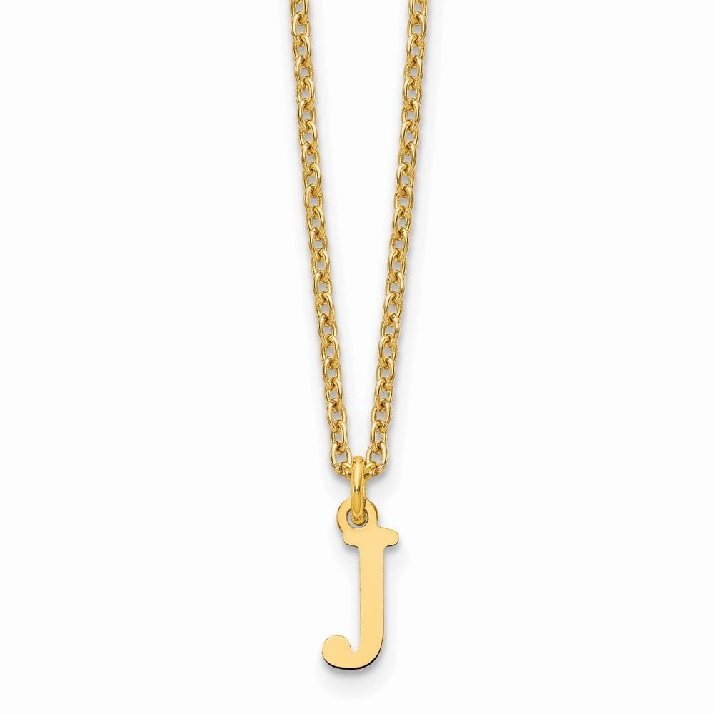 Sterling Silver Gold-plated Cutout Letter J Initial Necklace