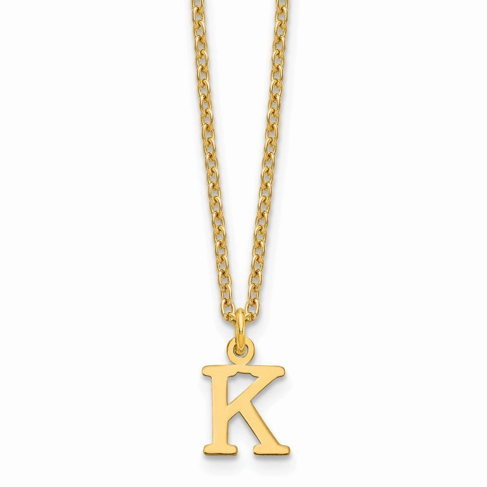 Sterling Silver Gold-plated Cutout Letter K Initial Necklace