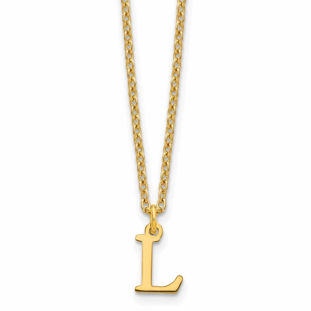 Sterling Silver Gold-plated Cutout Letter L Initial Necklace