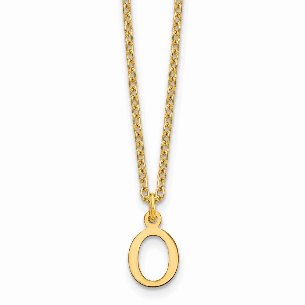 Sterling Silver Gold-plated Cutout Letter O Initial Necklace