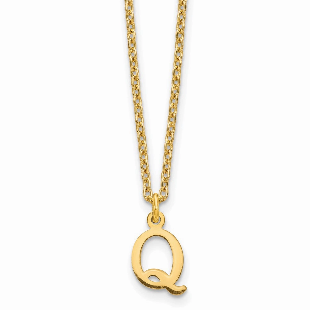 Sterling Silver Gold-plated Cutout Letter Q Initial Necklace