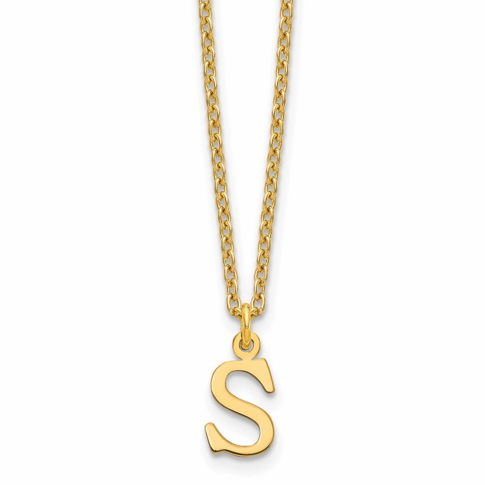 Sterling Silver Gold-plated Cutout Letter S Initial Necklace