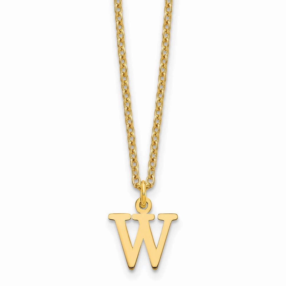 Sterling Silver Gold-plated Cutout Letter W Initial Necklace