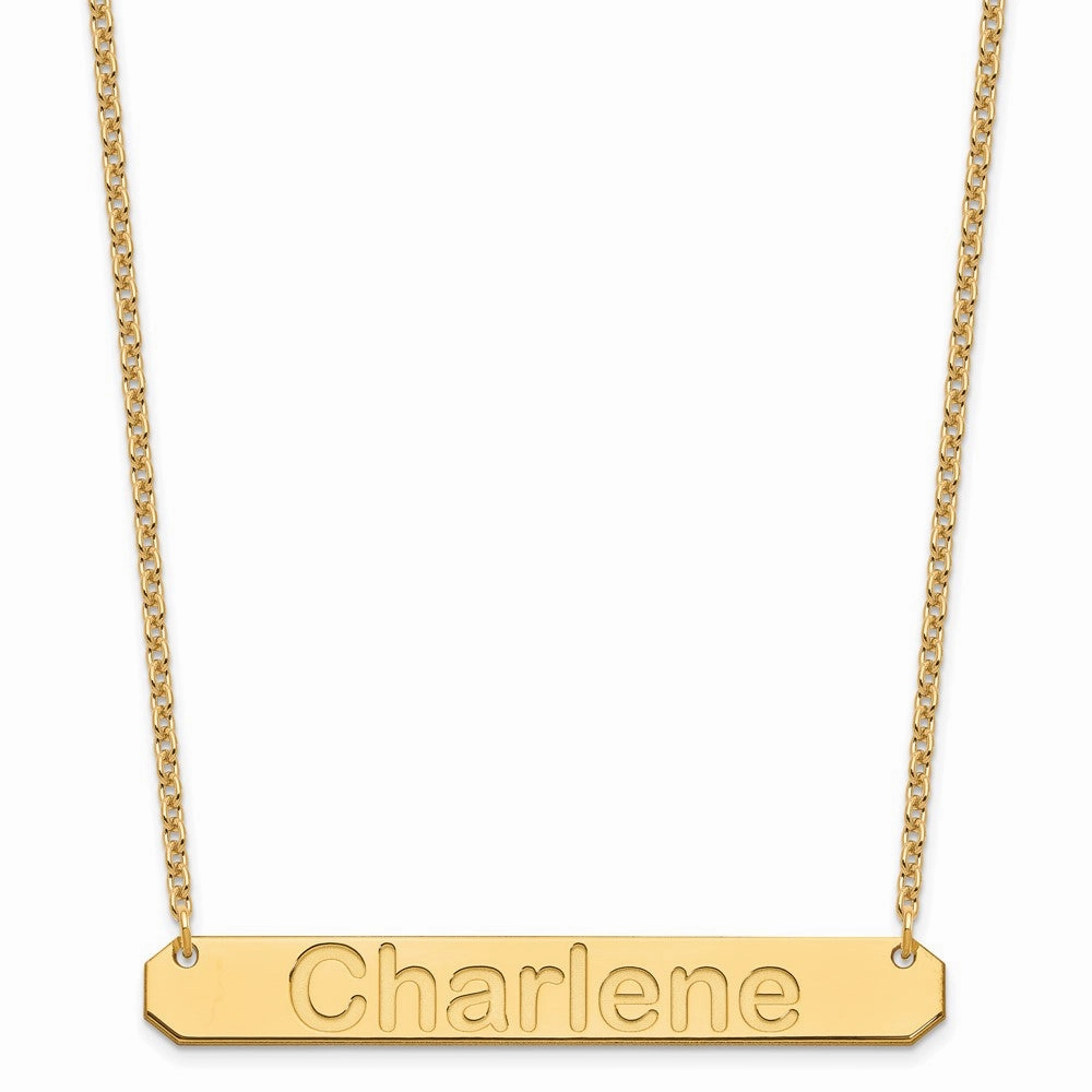 Sterling Silver/Gold-plated Large ARIAL ROUNDED Bar Necklace