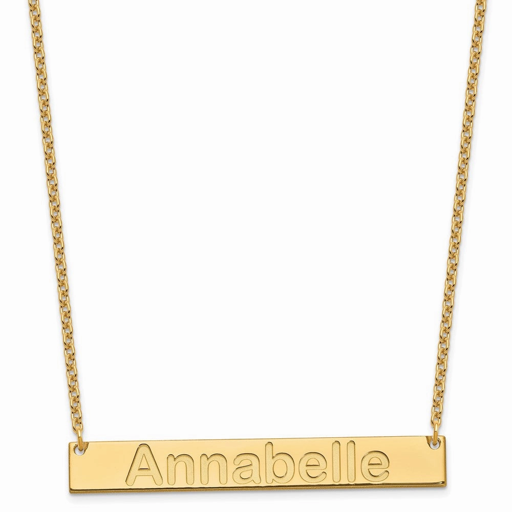 Sterling Silver/Gold-plated Large ARIAL ROUNDED Bar Necklace