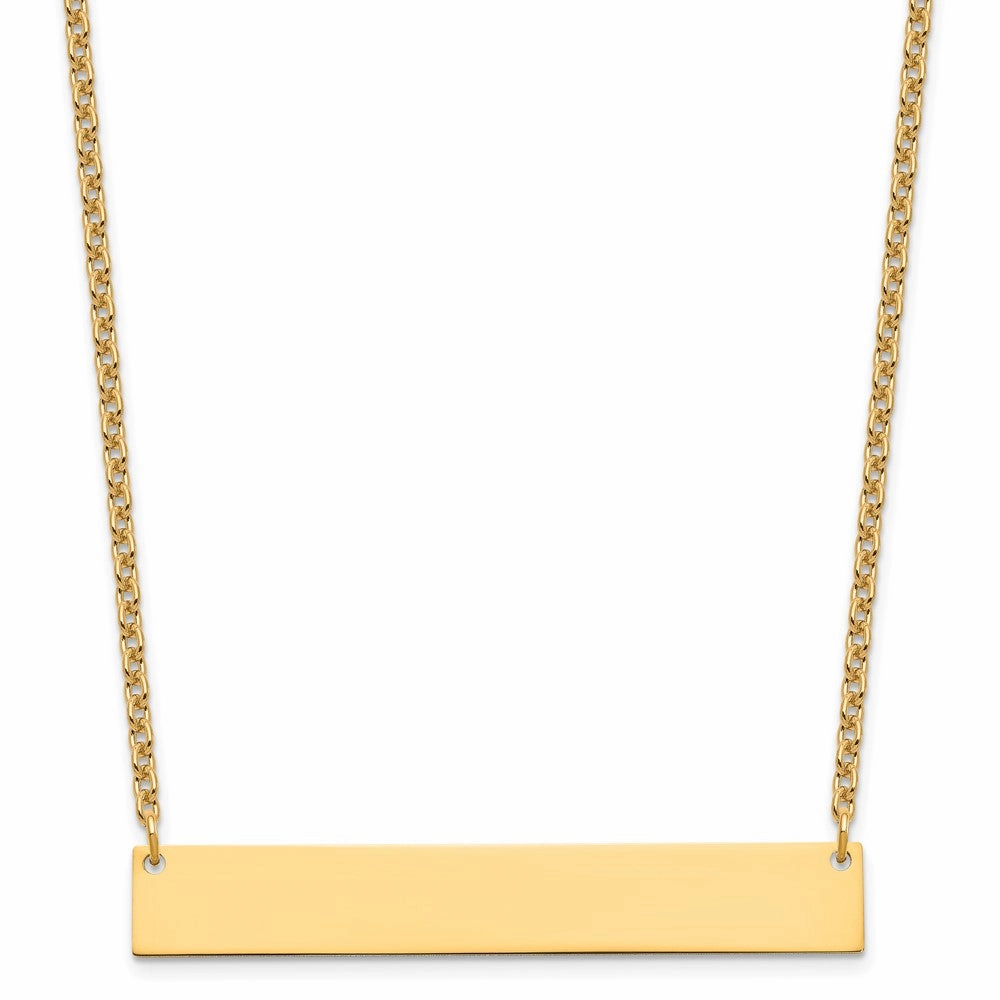 Sterling Silver/Gold-plated Large Blank Bar Necklace