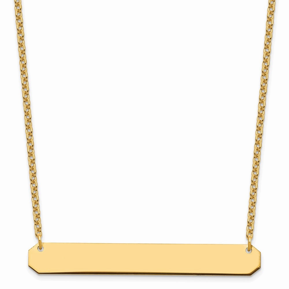 Sterling Silver/Gold-plated Large Blank Bar Necklace