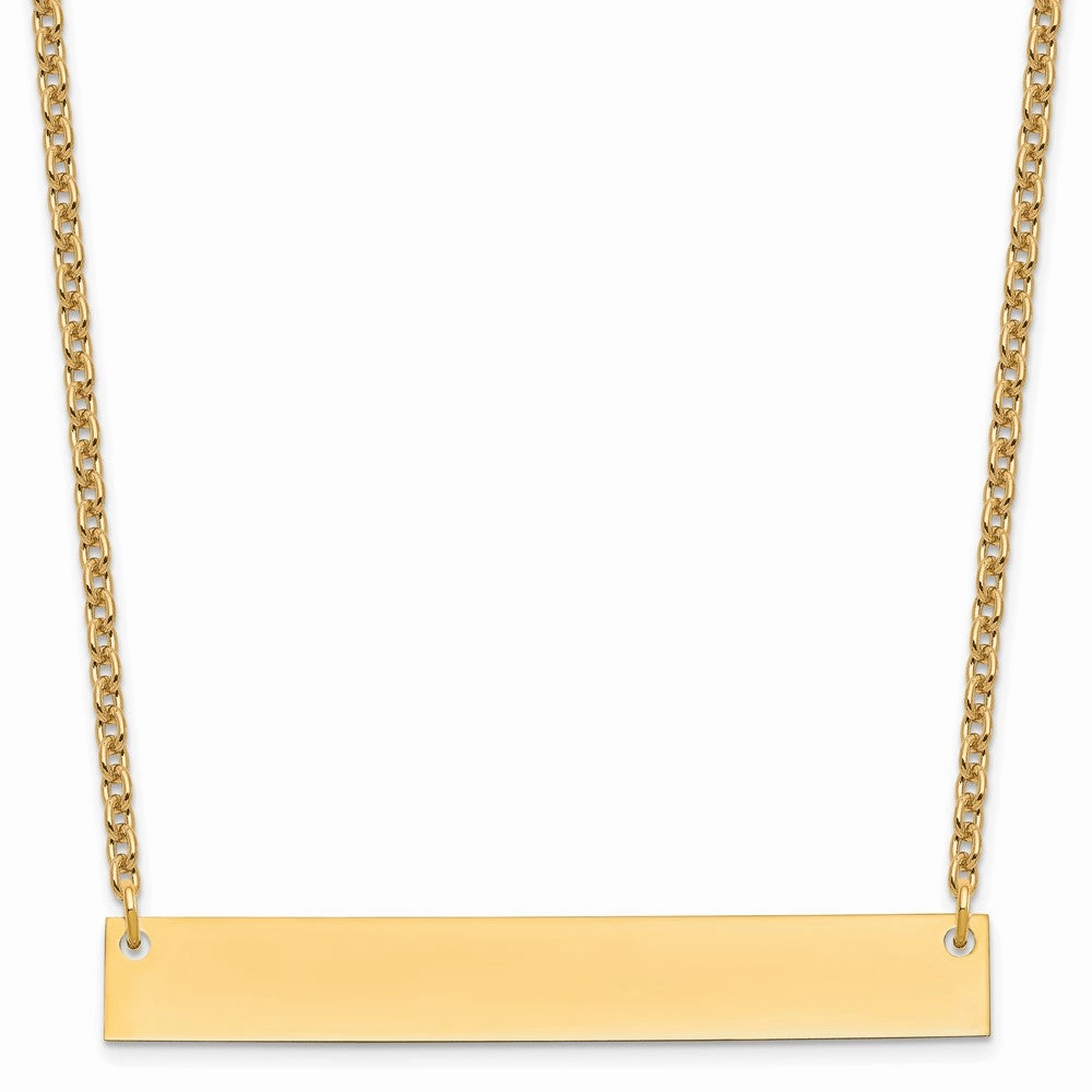 Sterling Silver/Gold-plated Large Blank Bar Necklace
