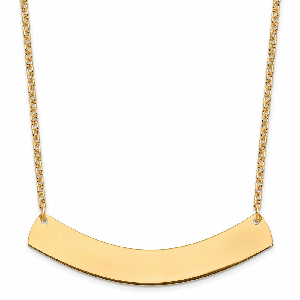 Sterling Silver/Gold-plated Large Curved Blank Bar Necklace