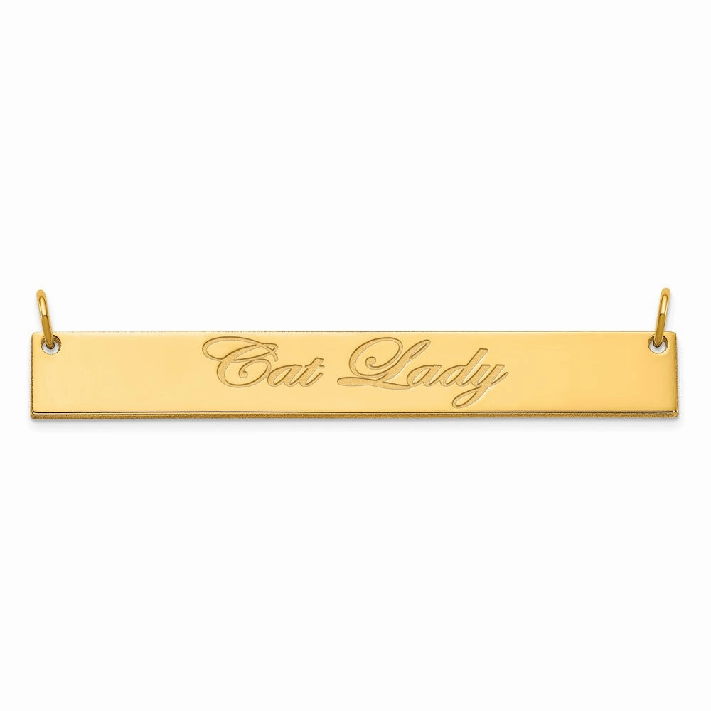 Sterling Silver/Gold-plated Large EDWARDIAN SCRIPT Bar Necklace