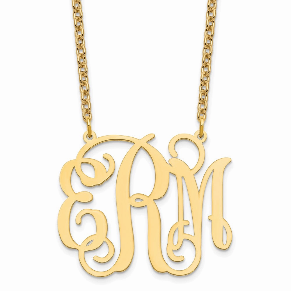 Sterling Silver/Gold-plated Large Monogram Necklace