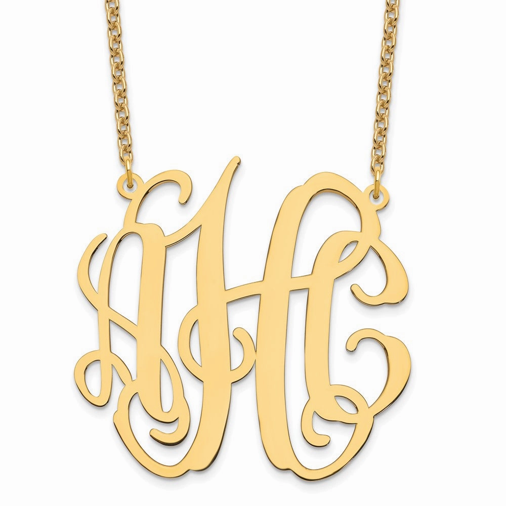 Sterling Silver/Gold-plated Large Monogram Necklace