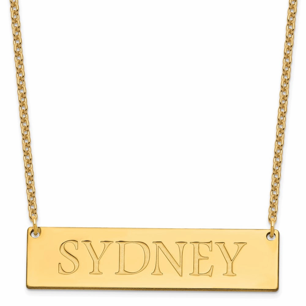 Sterling Silver/Gold-plated Large Name Bar Necklace