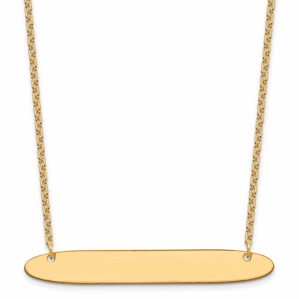 Sterling Silver/Gold-plated Large Oblong Blank Bar Necklace