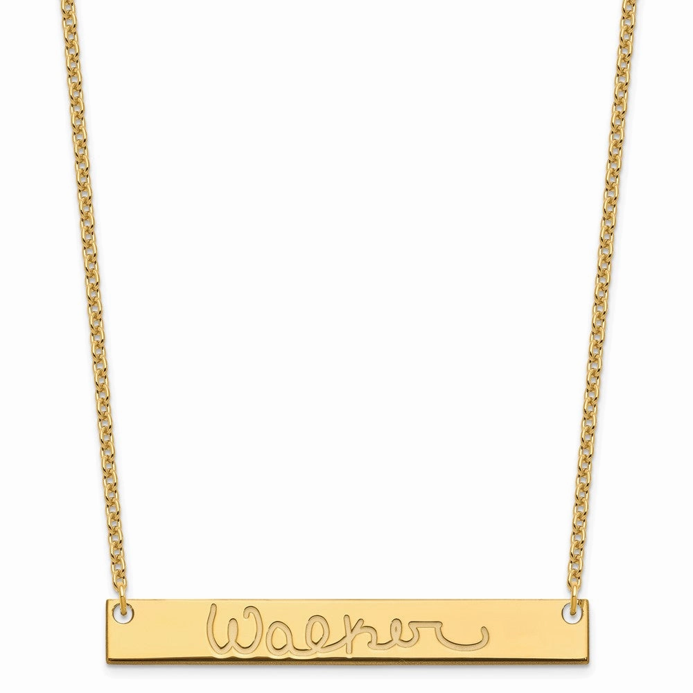 Sterling Silver/Gold-plated Large Signature Bar Necklace