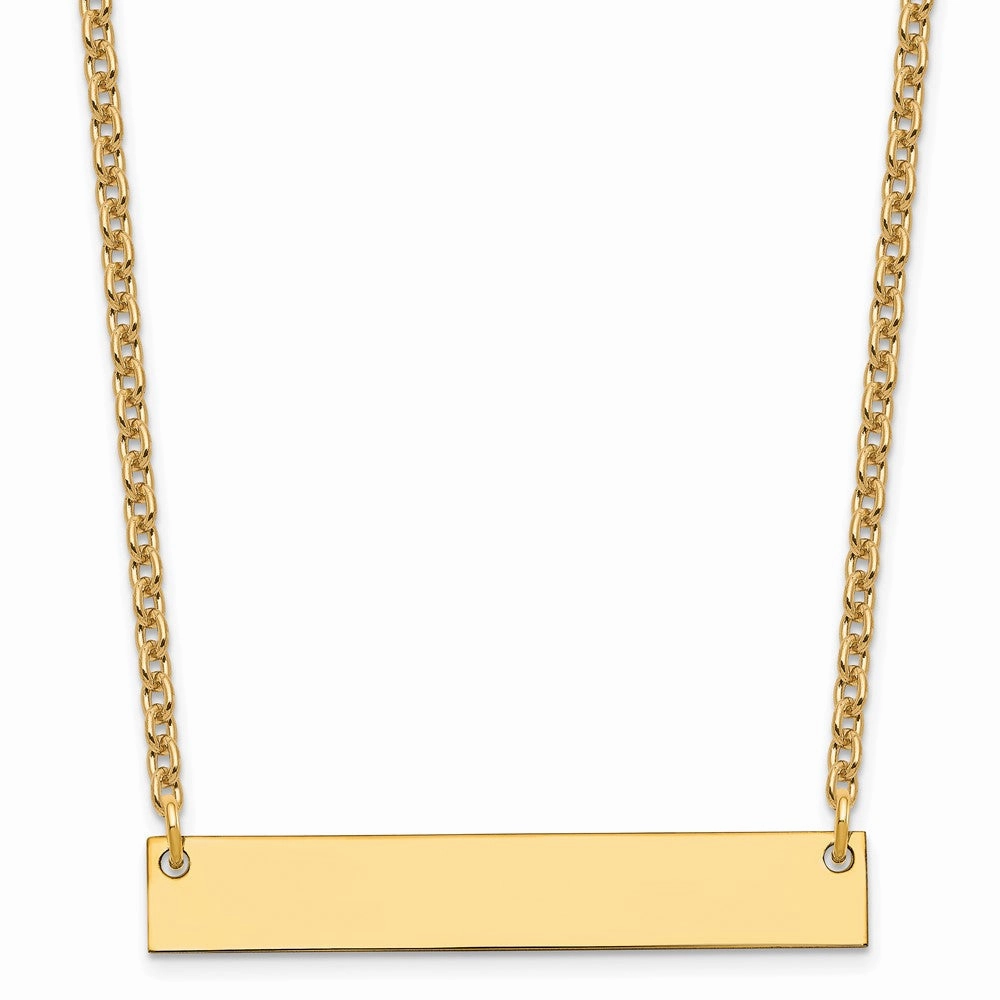 Sterling Silver/Gold-plated Medium Blank Bar Necklace