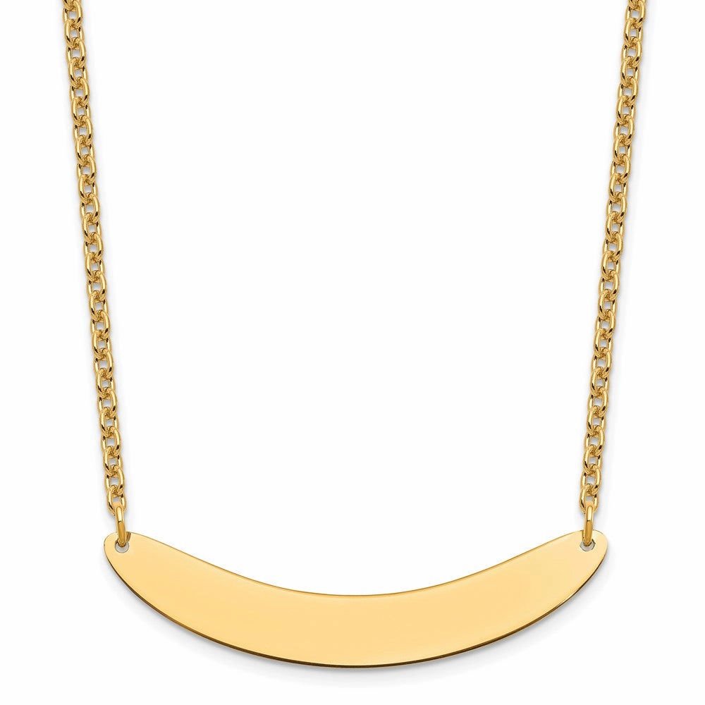 Sterling Silver/Gold-plated Medium Curved Blank Bar Necklace
