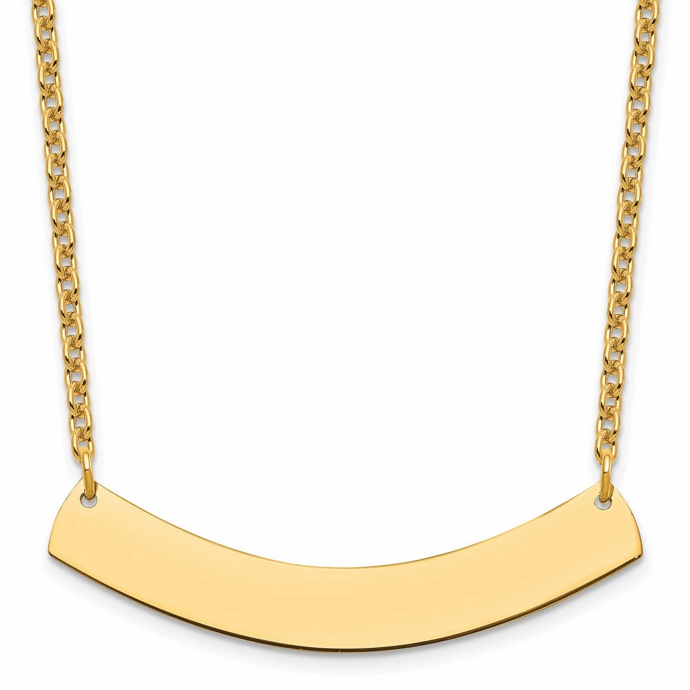 Sterling Silver/Gold-plated Medium Curved Blank Bar Necklace