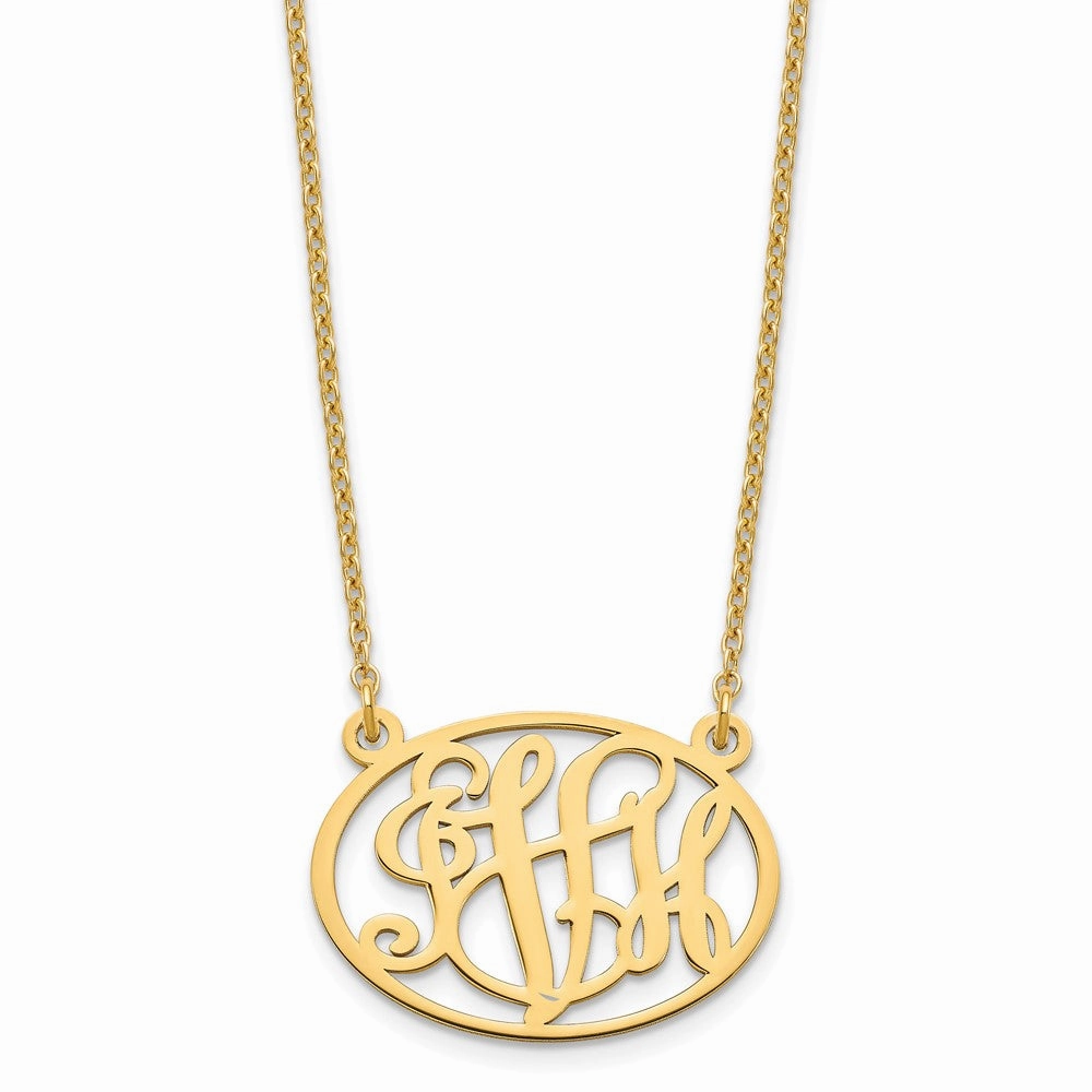 Sterling Silver/Gold-plated Oval Monogram Necklace