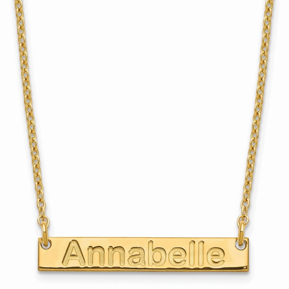 Sterling Silver/Gold-plated Small ARIAL ROUNDED Bar Necklace