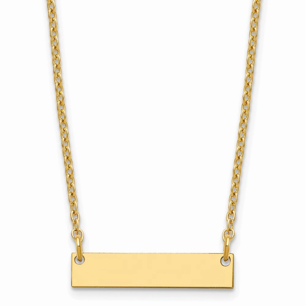 Sterling Silver/Gold-plated Small Blank Bar Necklace