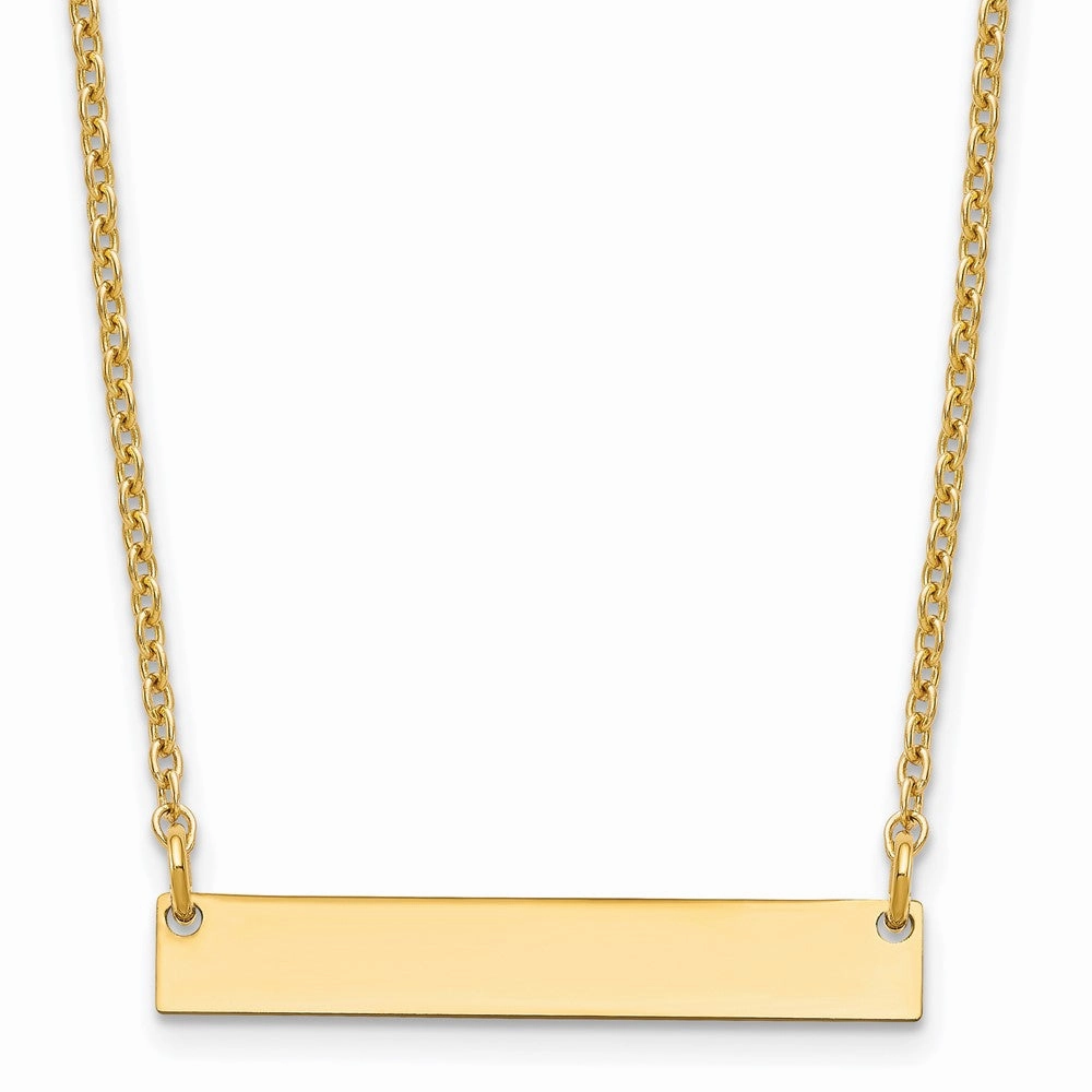 Sterling Silver/Gold-plated Small Blank Bar Necklace
