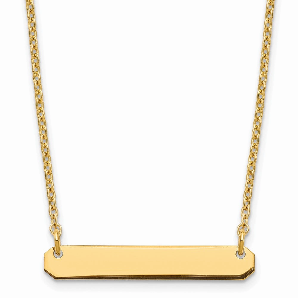 Sterling silver/Gold-plated Small Blank Bar Necklace